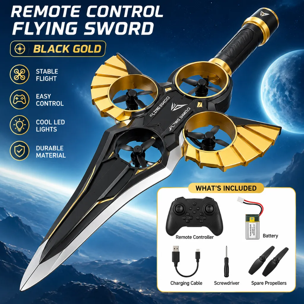 DRONE JUGUETE EN FORMA DE ESPADA VOLADORA CON CONTROL REMOTO