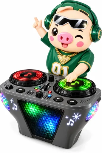 JUGUETE DE DJ CERDO CON LUCES Y MOVIMIENTO PARA NIÑOS